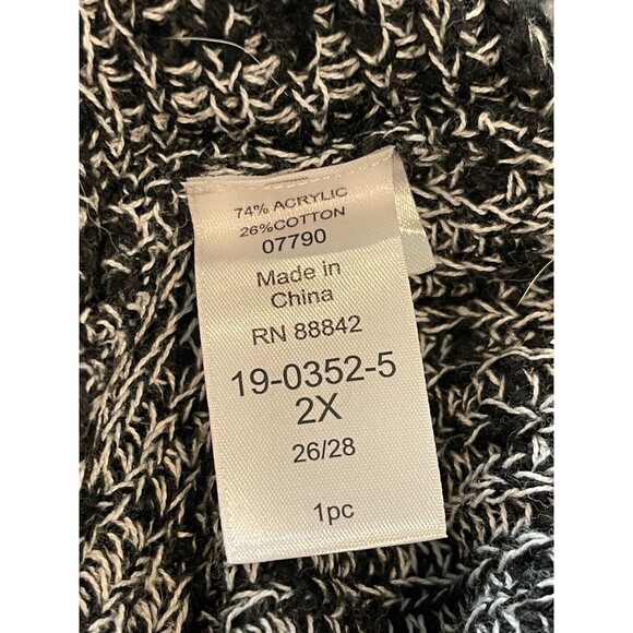 Chelsea Studio Gray Heathered Deep V-neck Wrap Front Tunic Sweater 2x - Picture 7 of 11